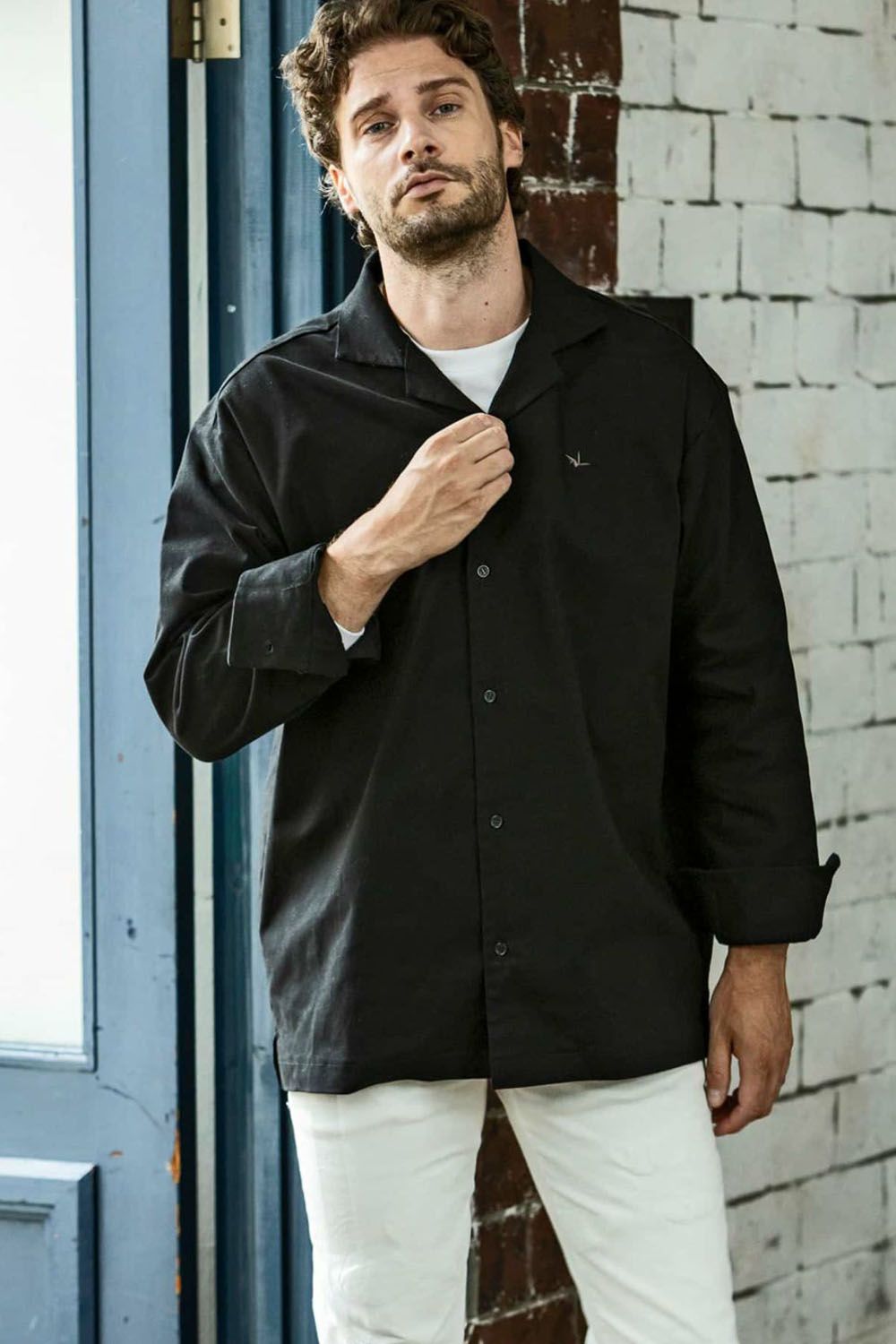 BACK LOGO WIDE SHIRT / バックロゴ ワイド シャツ ブラック