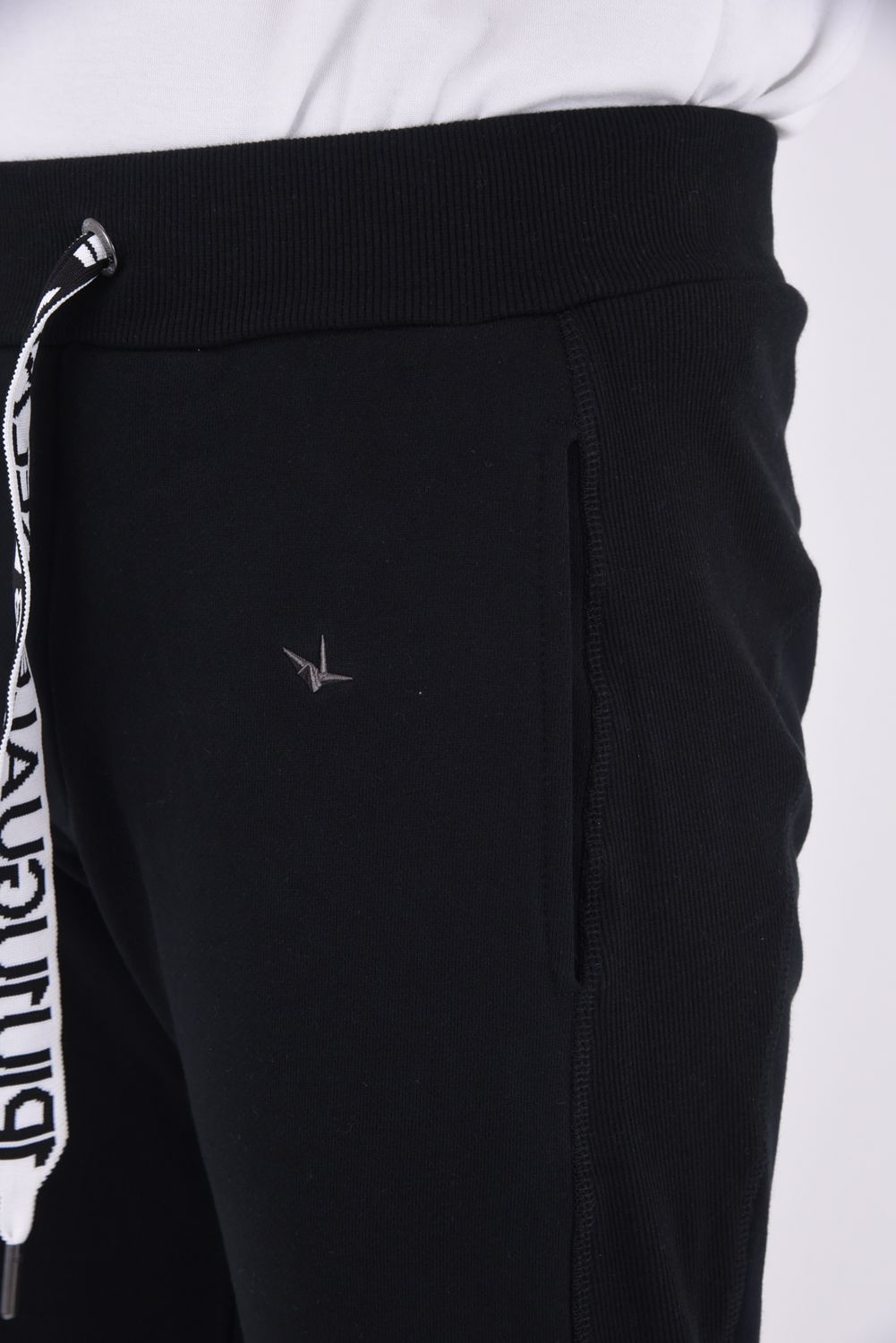 HEM LOGO LONG PANTS / ワイドスピンドル ロゴ スウェットパンツ (ブラック）