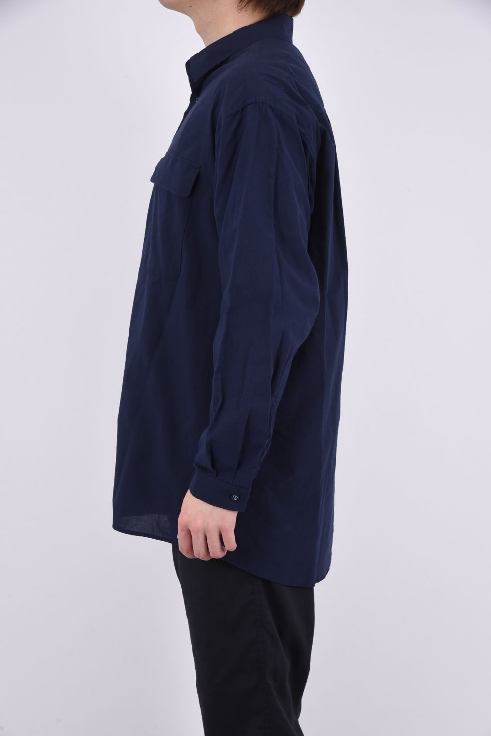 LONG SLEEVES SHIRT / コットン ロングスリーブシャツ ネイビー