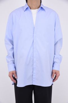 100/2 COTTON BROAD / コットンブロード スキッパーシャツ (サックス)