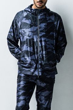 rush zip hoodie / ラッシュガード オリジナルカモフラージュ フルジップフーディー ブラック