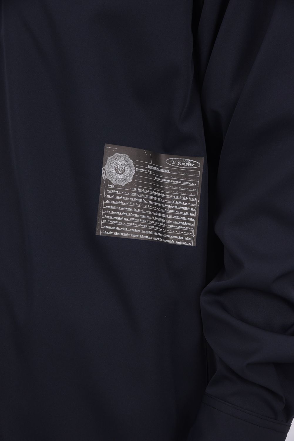 WILL SHIRTS / メッセージプリント リラックスシルエット オープンカラーシャツ (ブラック)