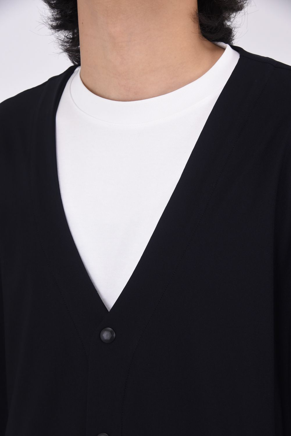 NYLON TECH CARDIGAN / 高機能ナイロンマイクロファイバー カーディガン ブラック