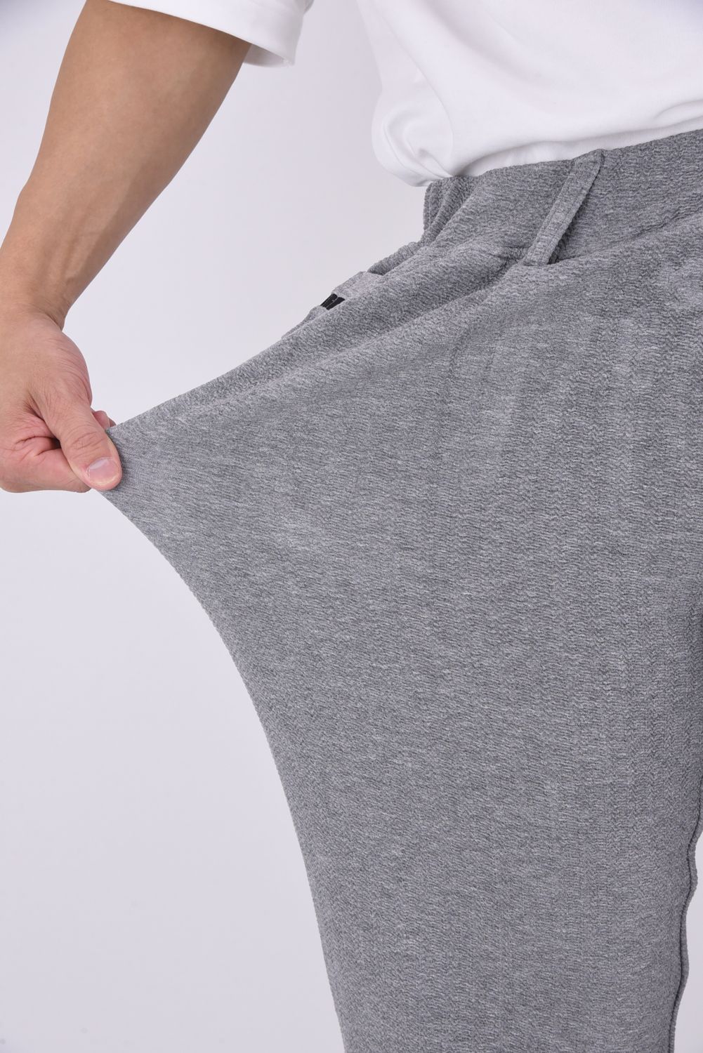 SEMI WIDE TUCK PANTS / ブリスターニット セミワイド ワンタックイージーパンツ (グレー)