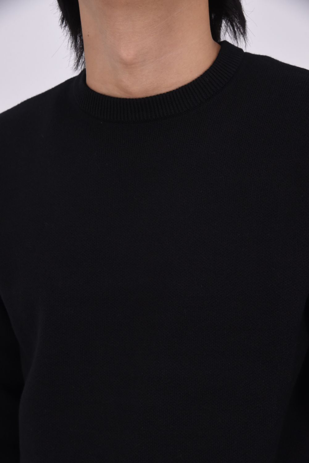 BIG PATCH BIG PIS NAME CREW NECK KNIT / ビッグパッチ ピスネーム クルーネックニット (ブラック)