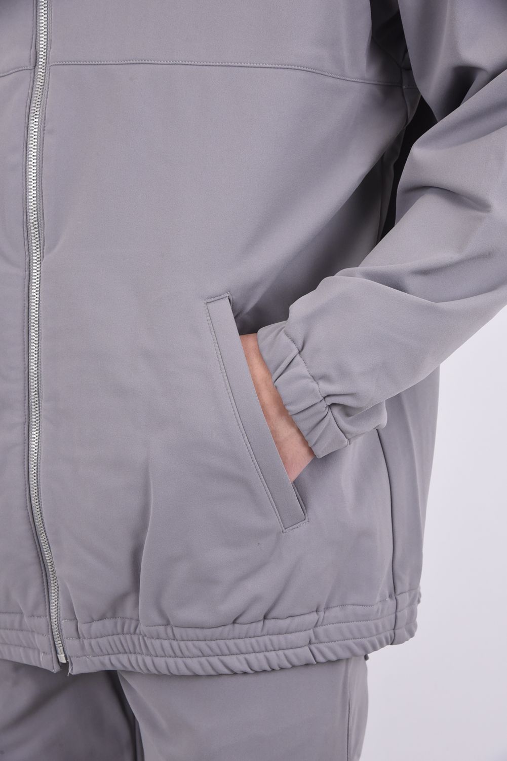 NYLON FLEECE OVER TRACK JK / 裏起毛 高機能ナイロンマイクロファイバー トラックジャケット グレー
