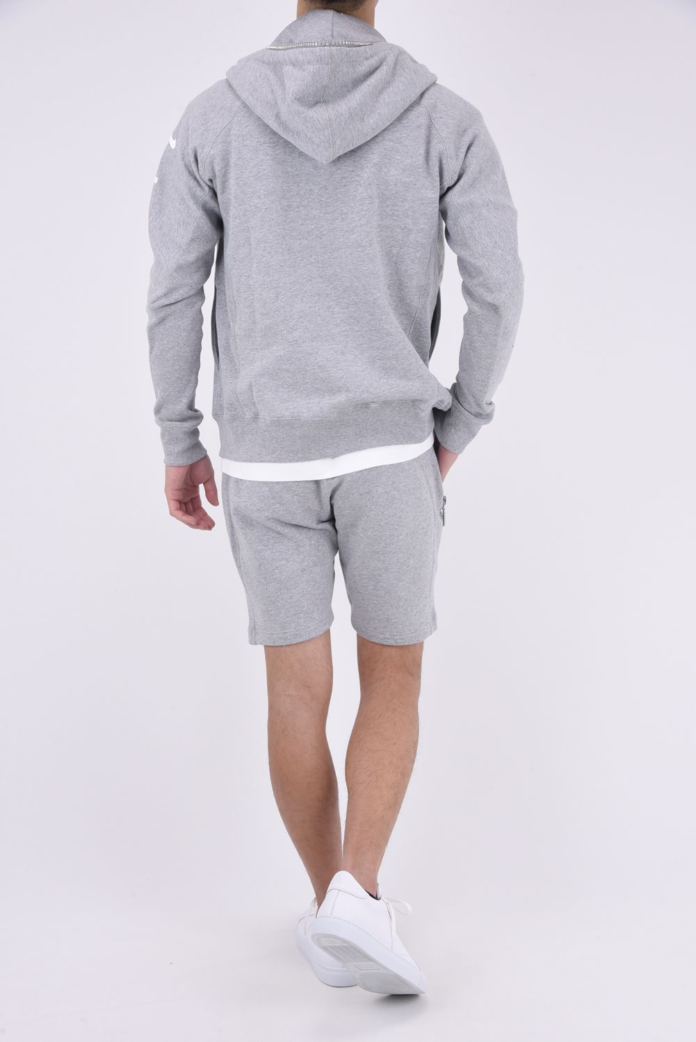 GLITTER ZIP HOODIE / グリッターロゴ ジップパーカー トップグレー