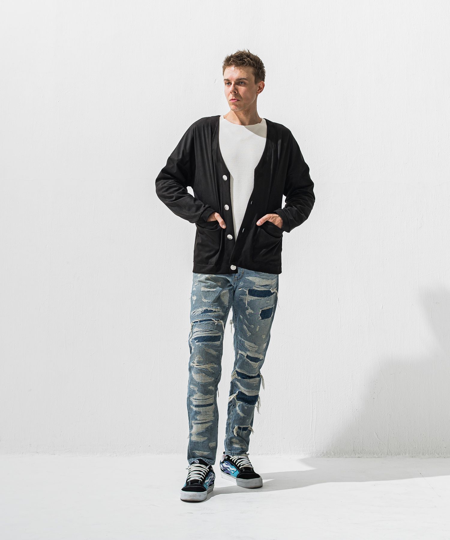 VELOURS FLEECE NEO THERMAL / 裏起毛 ベロアフリース カットオフサーマル (ホワイト) (10月下旬入荷予定) ※オーダー締切:9月7日(月)17時