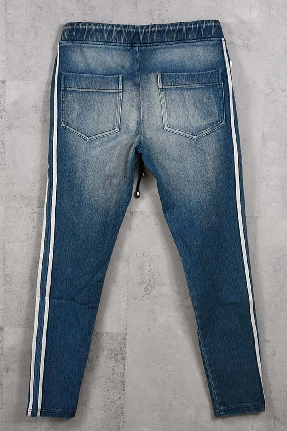 EX DENIM JERSEY BLINDLINE PT / デニムジャージー ラインパンツ (ライトインディゴ) (1月上旬入荷予定) ※オーダー締切：9月1日(月)18:00