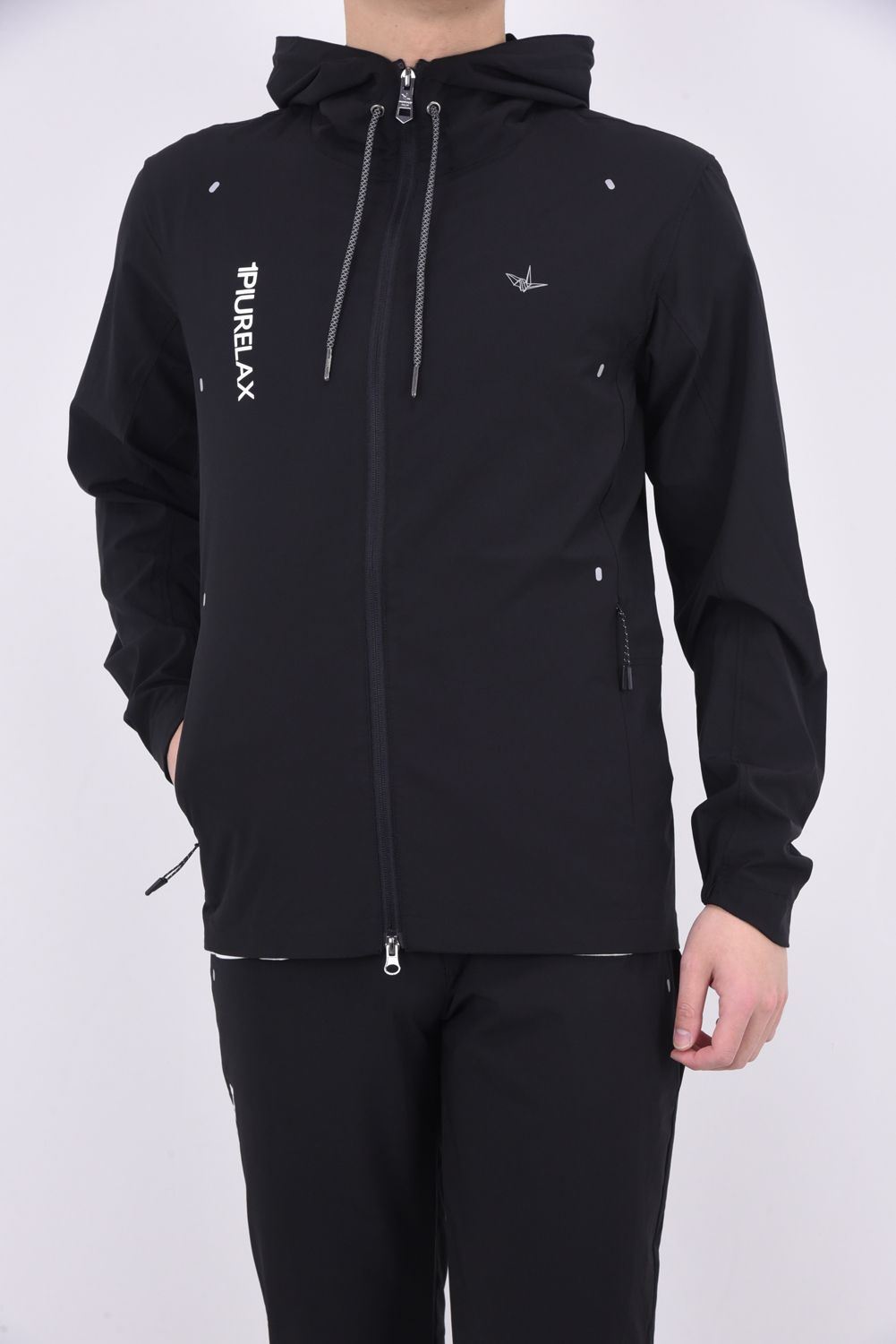 RUNNING LOGO HOODIE / ランニング ロゴ フーディー ブラック