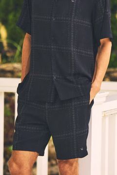 CHECKED ALOHA SHORTS / チェック アロハショートパンツ (ブラック)