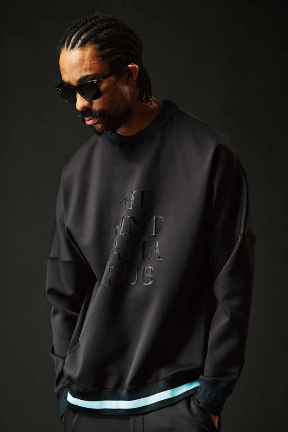 113SPORT × THESAINTMAFIA CLUB LOSE FIT CREW / 113ロゴ ルーズフィット クルーネック ブラック