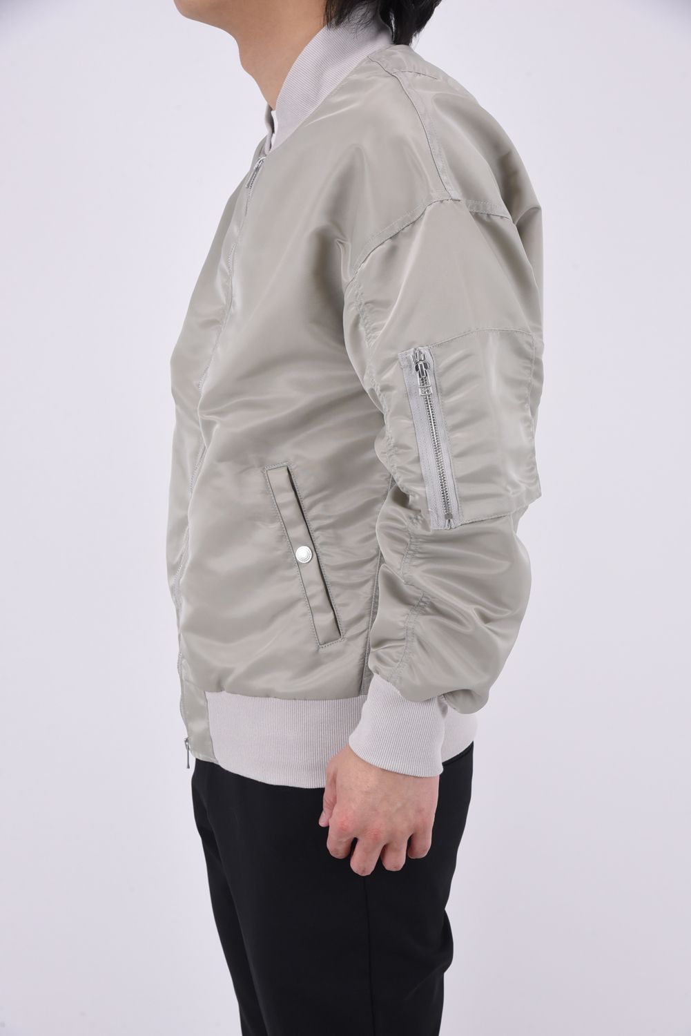 LIGHT DAVID JACKET / ヴィンテージ ドロップショルダー フライトジャケット グレーベージュ