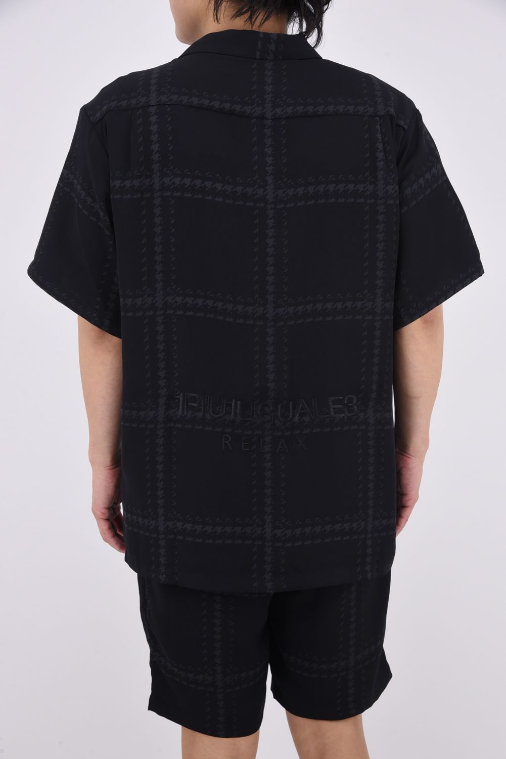 CHECKED ALOHA SHIRT / チェック アロハシャツ (ブラック)