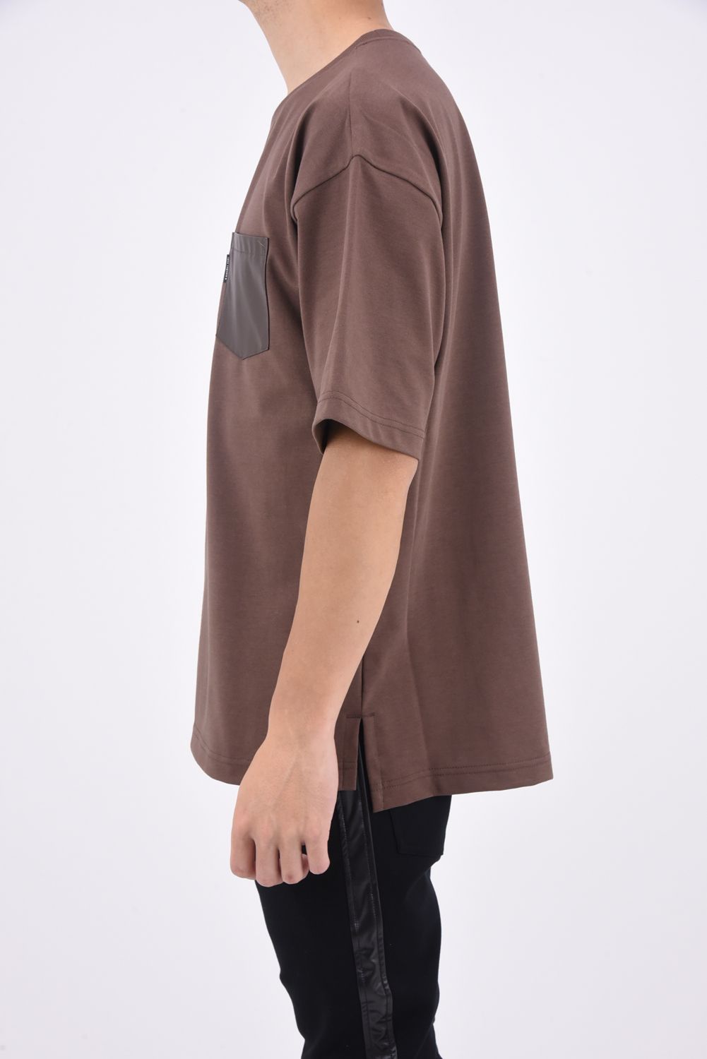 POCKET BIG T / ビッグシルエット ポケットTシャツ ブラウン