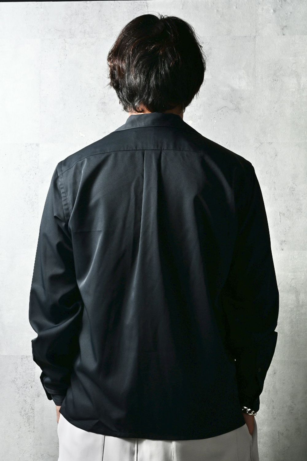 GUAYABERA SHIRTS / リラックスシルエット ストライプ柄 キューバシャツ (ブラック) (3月中旬入荷予定) ※オーダー締切12/13(土)17:00