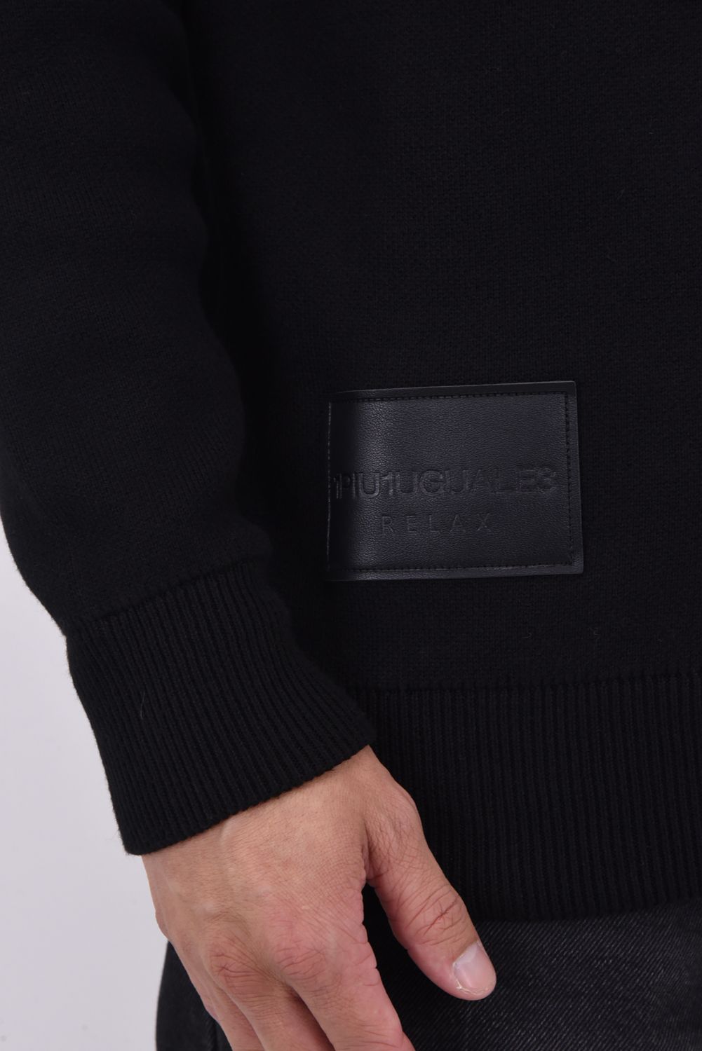 BIG PATCH BIG PIS NAME CREW NECK KNIT / ビッグパッチ ピスネーム クルーネックニット (ブラック)