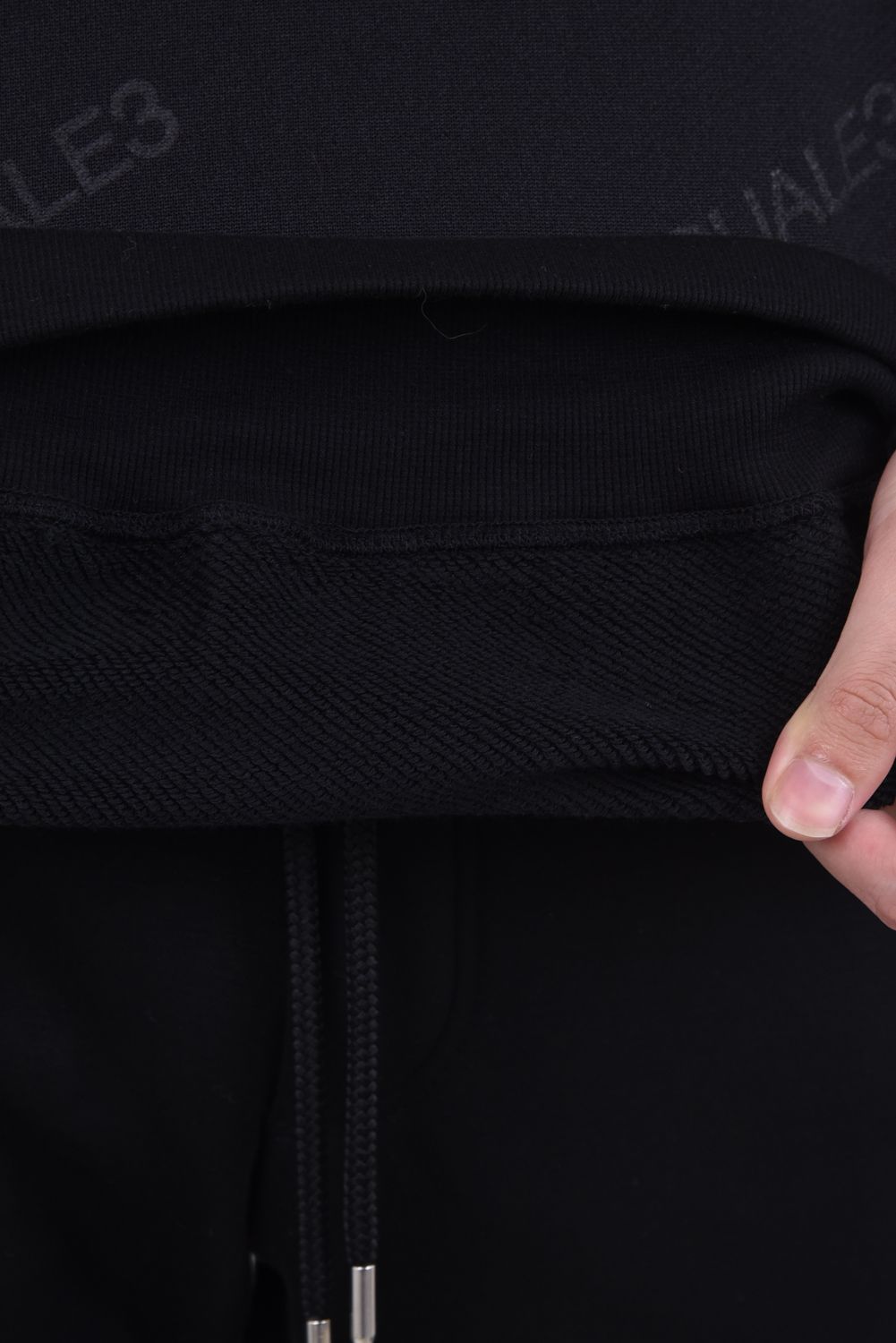 DROP SHOULDER CREW RAIN MAKER / バイアス総柄プリント ドロップショルダー クルースウェット ブラック