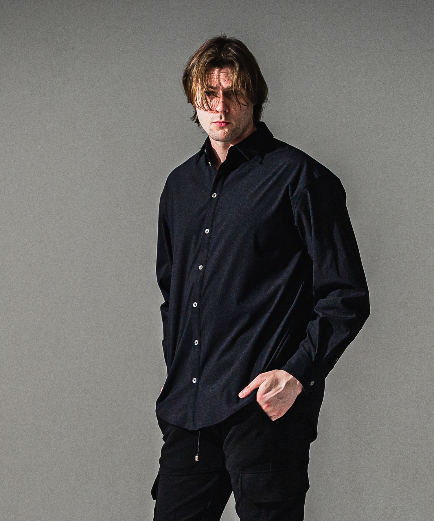 NYLON jack shirts / ナイロン ジャックシャツ (ブラック) (7月末入荷予定) ※オーダー締切:5月23日(土)17時