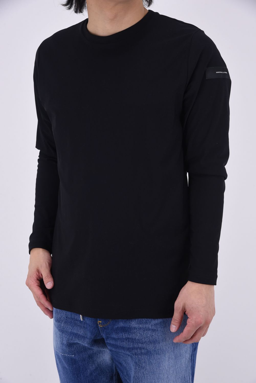 NYLON LONG SLEAVE TEE / 高機能ナイロンマイクロファイバー ロングスリーブ Tシャツ ブラック