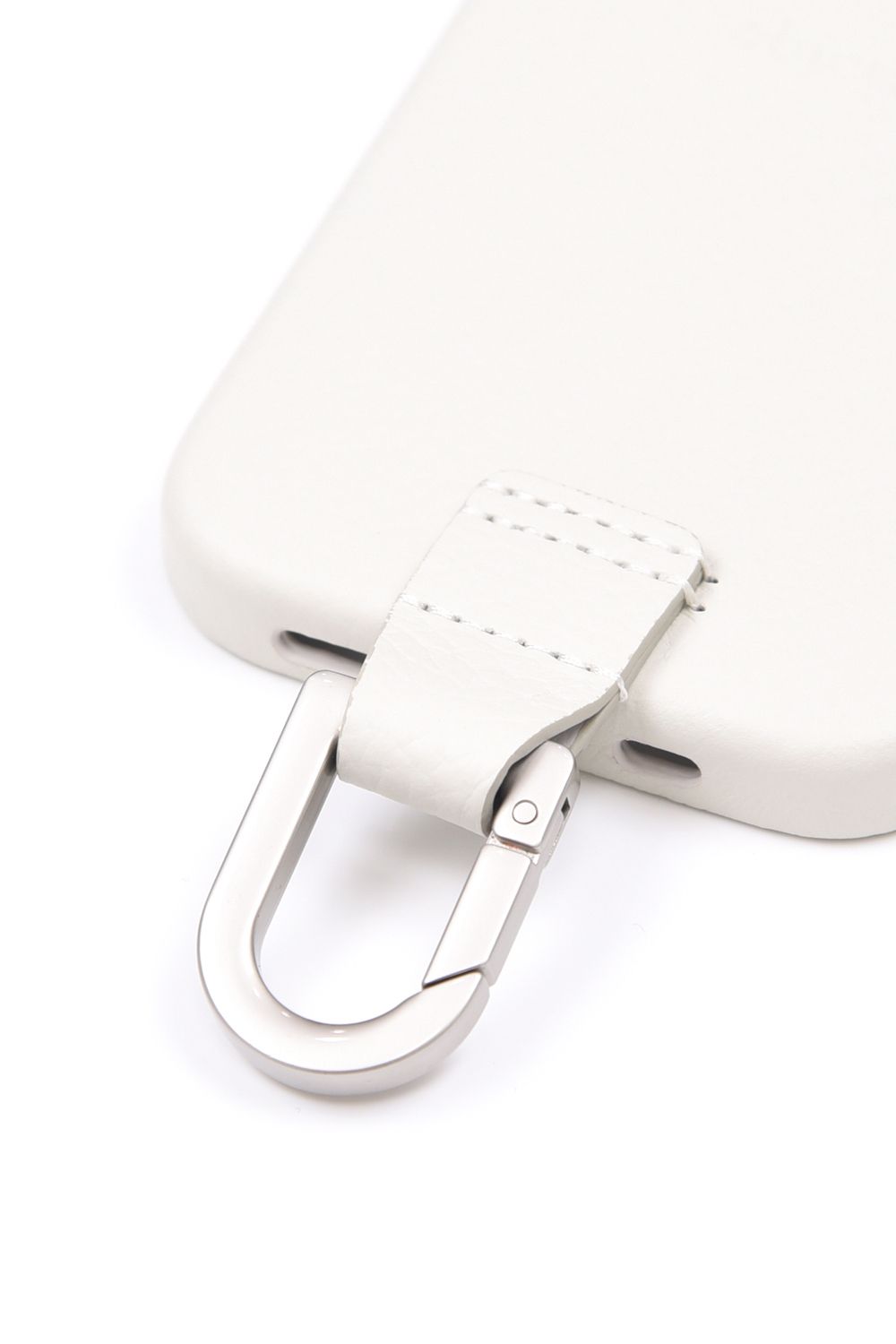CARABINER-CASE / カラビナ付 iPhone レザーケース (マシュマロ)