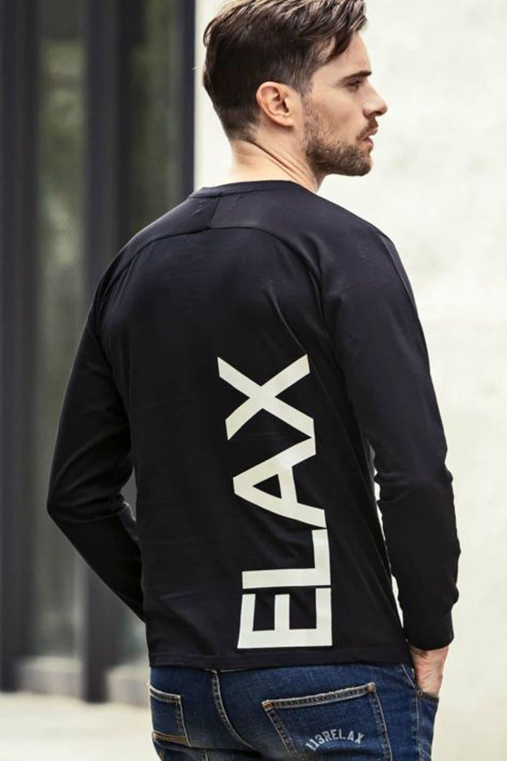 VERTICAL LOGO LONG-SLEEVED T-SHIRT / 縦ロゴ ロングスリーブ Tシャツ ブラック