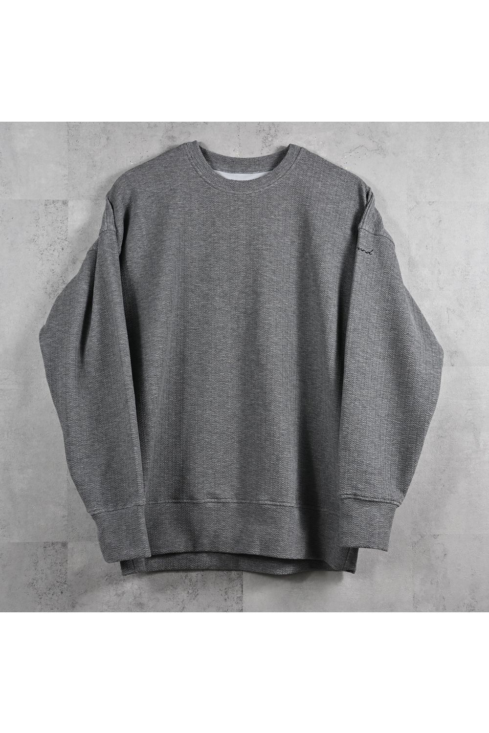 BLISTER TRAINER / オーバーサイズ ブリスターニットトレーナー (グレー) (1月中旬入荷予定)