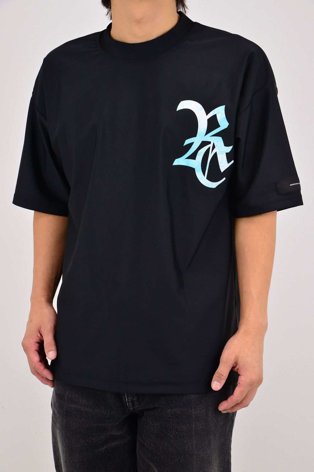 RC RUSH OVER TEE / ロゴ ラッシュガード オーバーサイズ Tシャツ （ブラック/ブルーグリーン）
