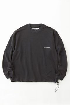 HEM DRAW CORD CREWNECK SWEAT SHIRT / アレンジヘムコード ライト裏毛 スウェットプルオーバー ブラック