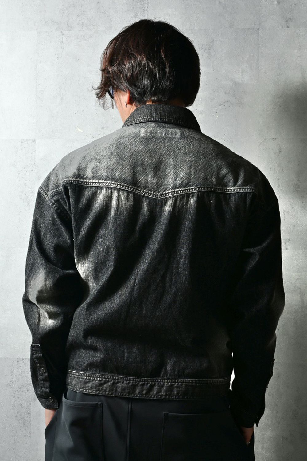 WESTAN JK / ヴィンテージダンガリー生地 ウエスタンシャツジャケット (ブラックユーズド) (3月中旬入荷予定) ※オーダー締切12/13(土)17:00