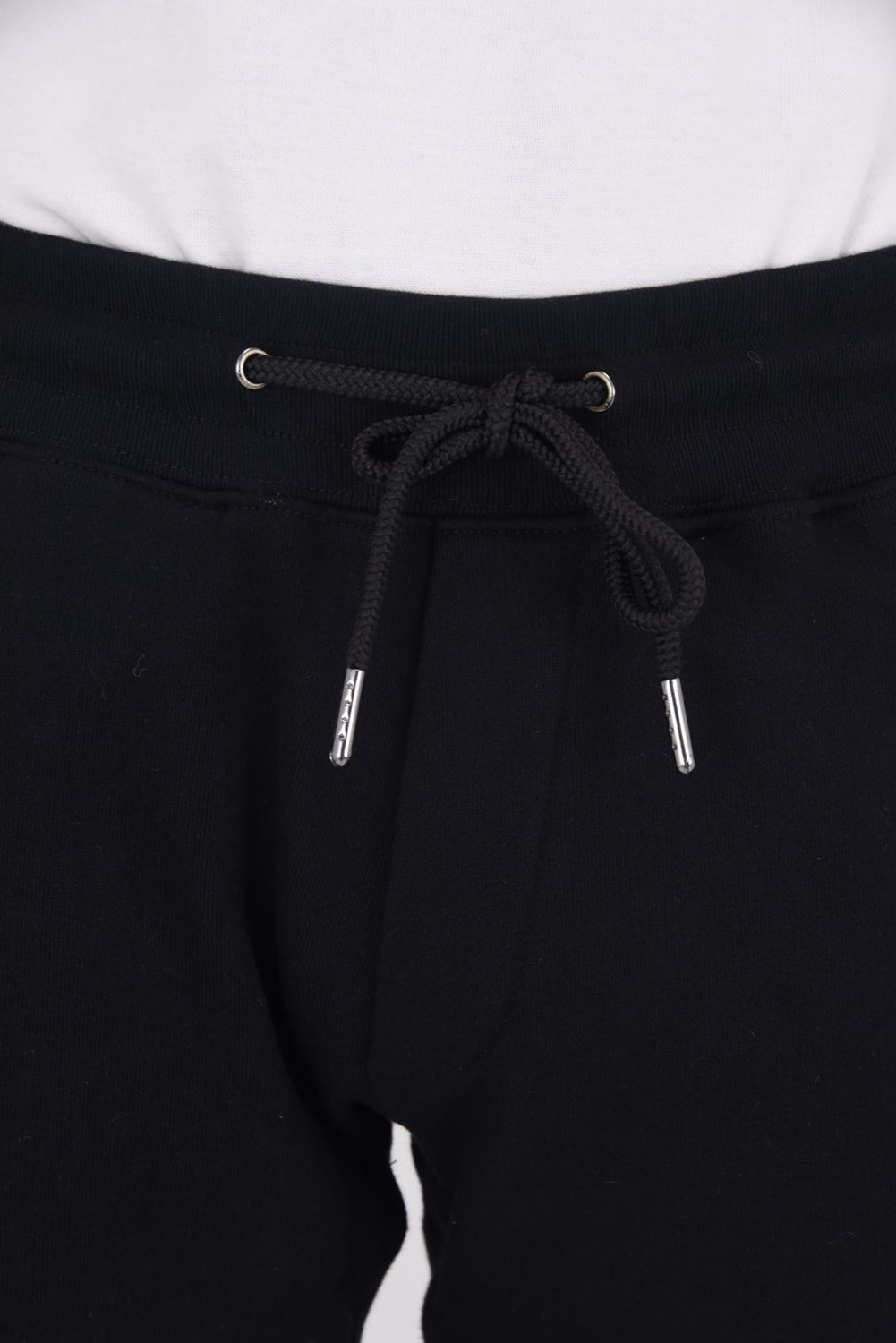 【25AW】 GLITTER ZIP + PLATE JOGGER PANTS / シルバーロゴプレートスウェットロングパンツ (ブラック)