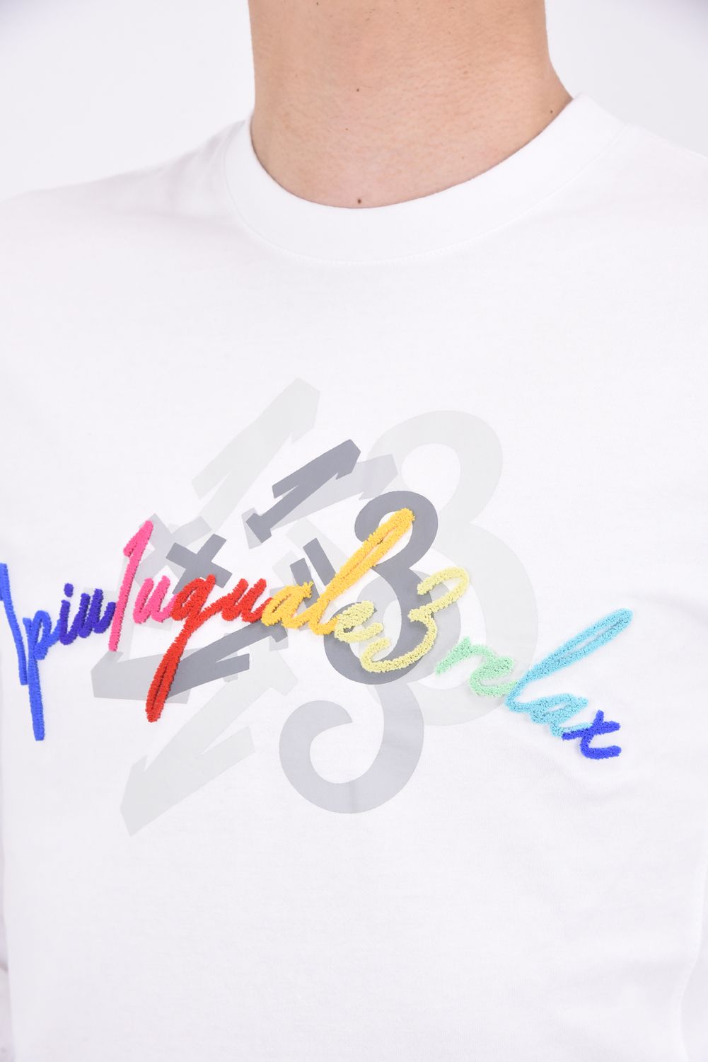 TOOTHBRUSH EMBROIDERY LONG T-SHIRTS / 3D レインボーロゴ ロング Tシャツ ホワイト
