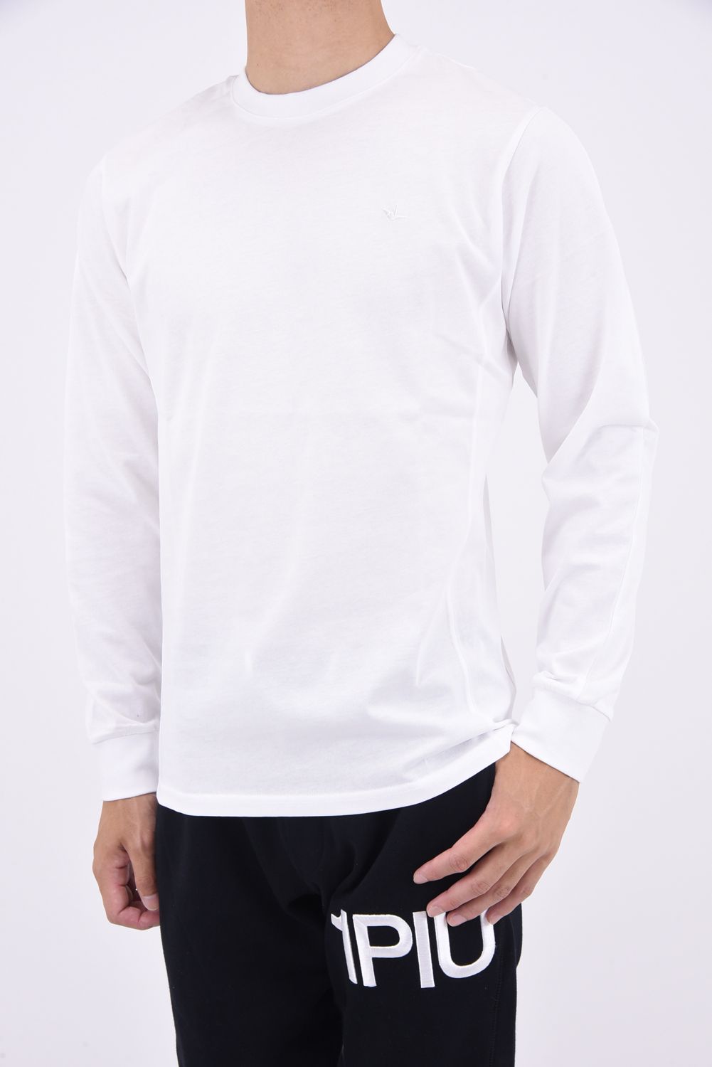 【シンプル】1PIU1UGUALE3 RELAX サークルロゴ ロングTシャツ 1PIU1UGUALE3 RELAX - CIRCLE LOGO RHINESTONE LONG SLEEVE T