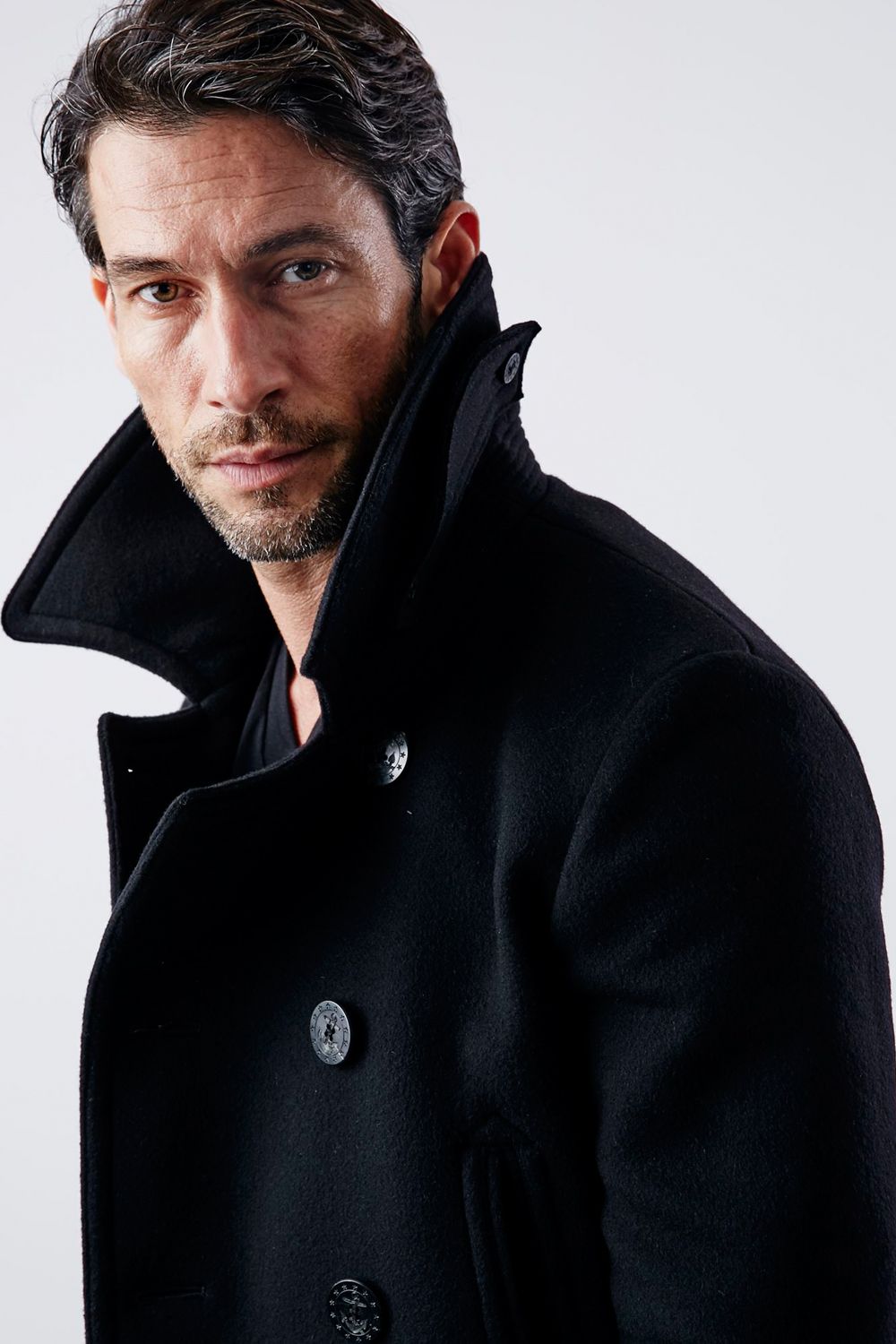 【BLACK MILITARY ARCHIVE】 13STAR 10BUTTON P-COAT BY YOSHIMASA HOSHIBA (12月中旬入荷予定)  ※オーダー締切7/31(水)11:59迄