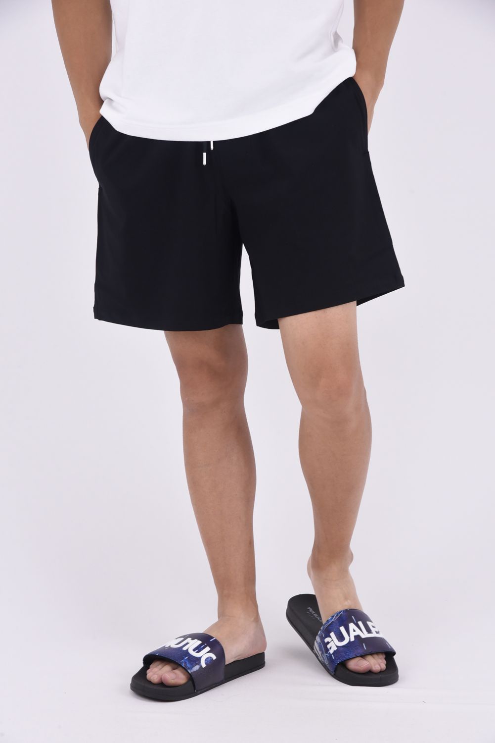 【旧品番】 TV NYLON SHORTS / 高機能ナイロンマイクロファイバー ルーズフィット ハーフパンツ ブラック
