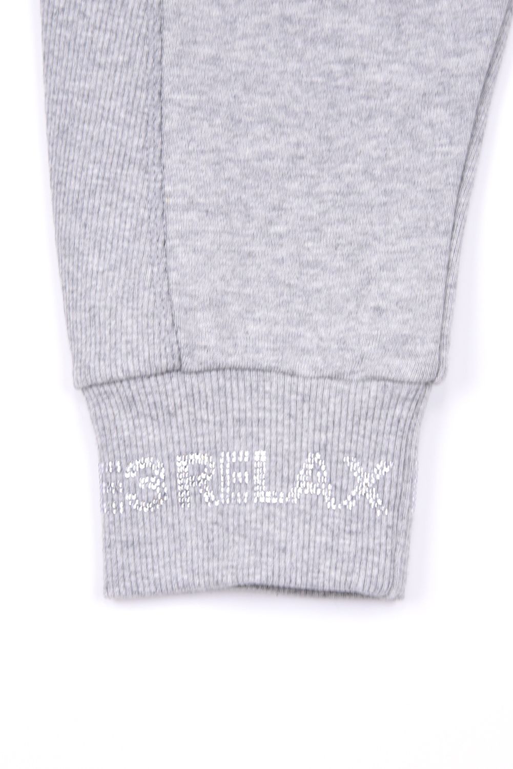 JOGGER PANTS WITH RHINESTONE CUFFS / ラインストーンヘムスウェットジョガーパンツ (グレー)