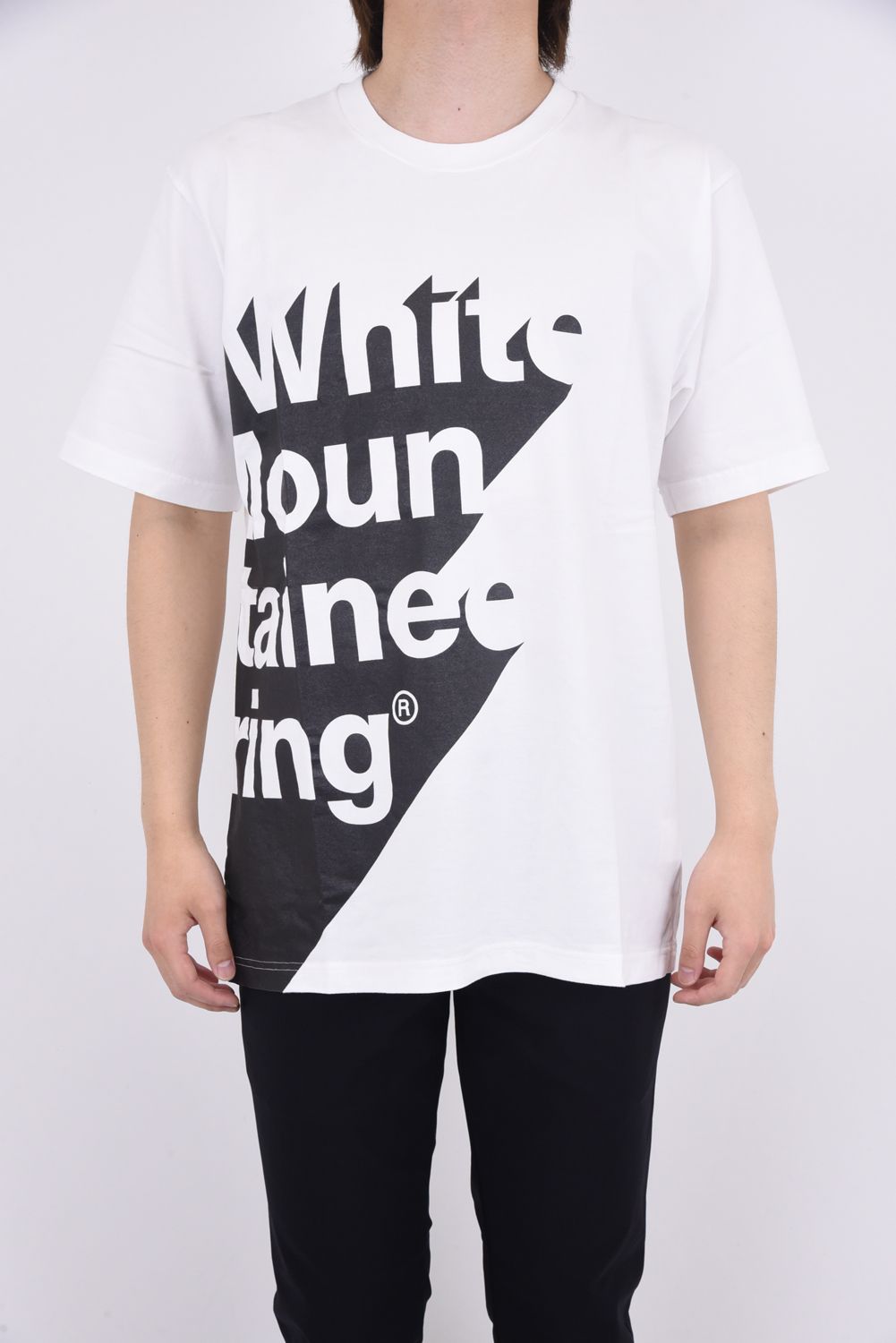 SHADOW LOGO PRINTED T-SHIRT / シャドーロゴ プリント クルーネック Tシャツ ホワイト