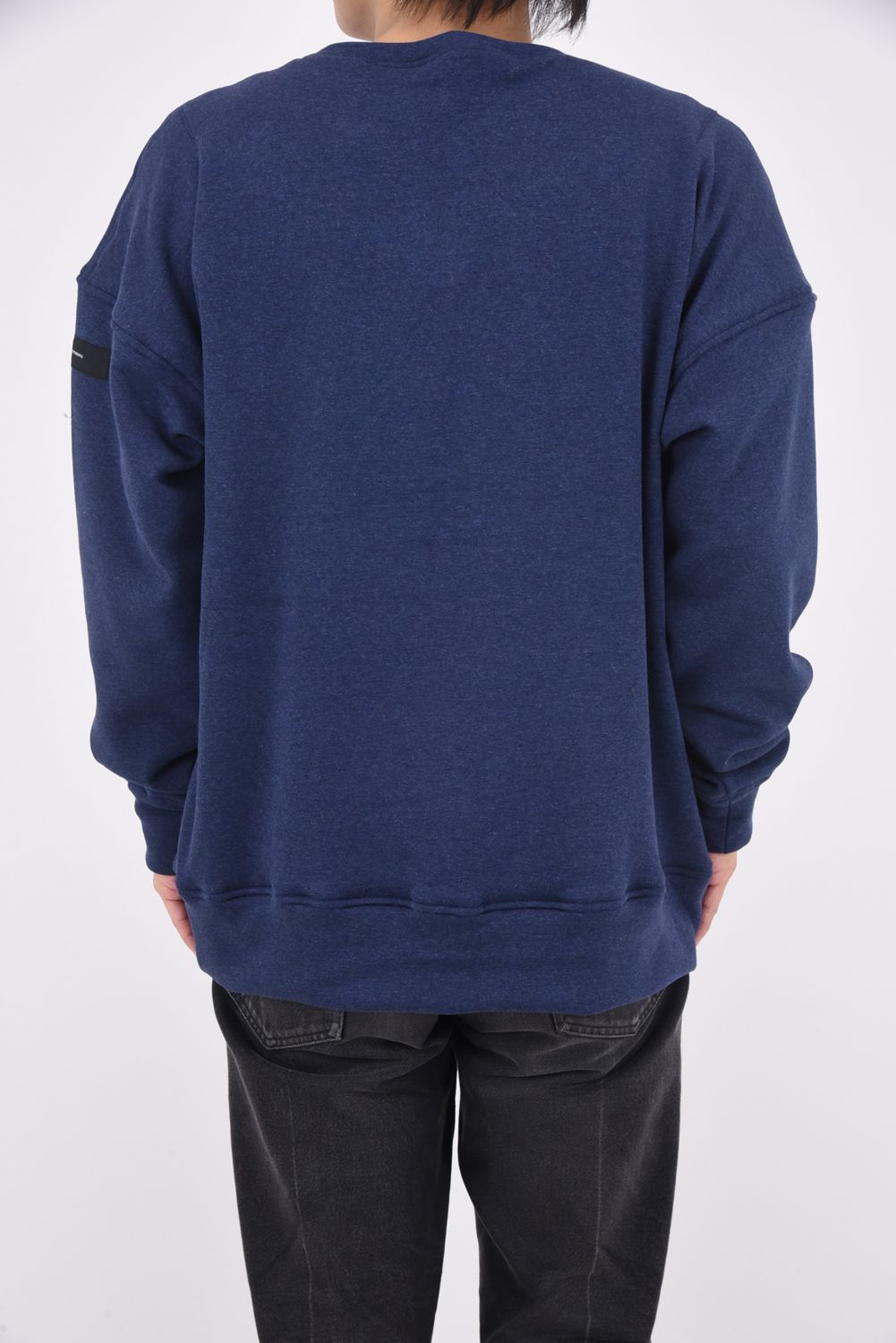 RC CHENILLE VELOURS FLEECE DROP TRAINER / サガラ刺繍ワッペン 裏起毛 ルーズトレーナー (ネイビー)