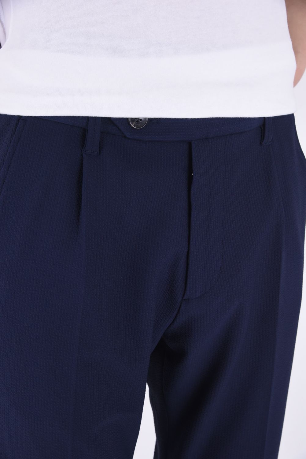 COMFY PANTS / ストレッチサッカー スラックス  ネイビー