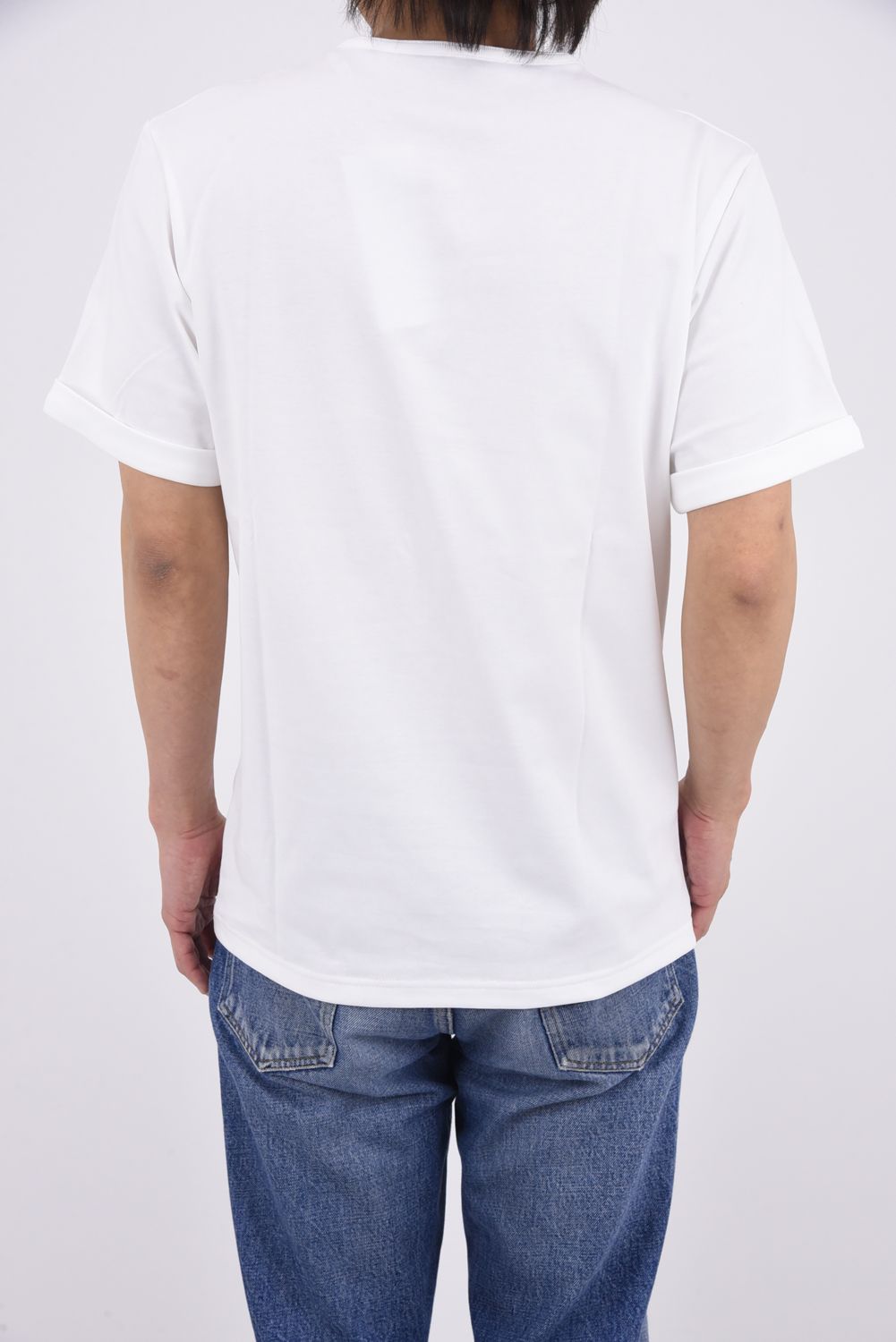 ROLLUP HENRY TEE / ロールアップスリーブ ヘンリーネック Tシャツ （ホワイト）
