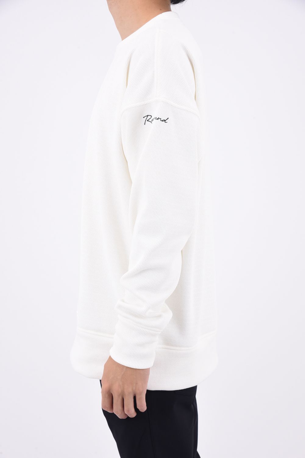 THERMAL LOOSE TRAINER / 【定番商品】 裏特殊起毛 ハニカムサーマル ルーズトレーナー ホワイト