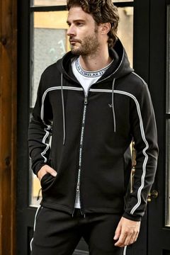 PIPING LINE HOODIE / パイピング ライン フーディ ブラック