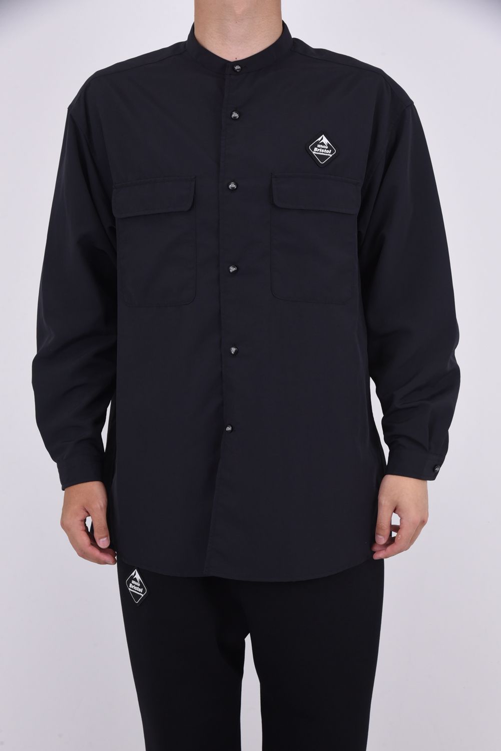 【WM / F.C.Real Bristol】 STAND COLLAR SHIRT / ブリストル スタンドカラーシャツ ブラック