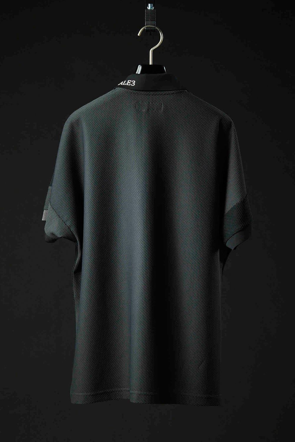 113SPORT TECHNICAL MESH CRAZY WIDE POLO / テクニカル メッシュ クレイジーパターン ワイドシルエット ポロシャツ ブラック×チャコール (4月~5月頃入荷予定)