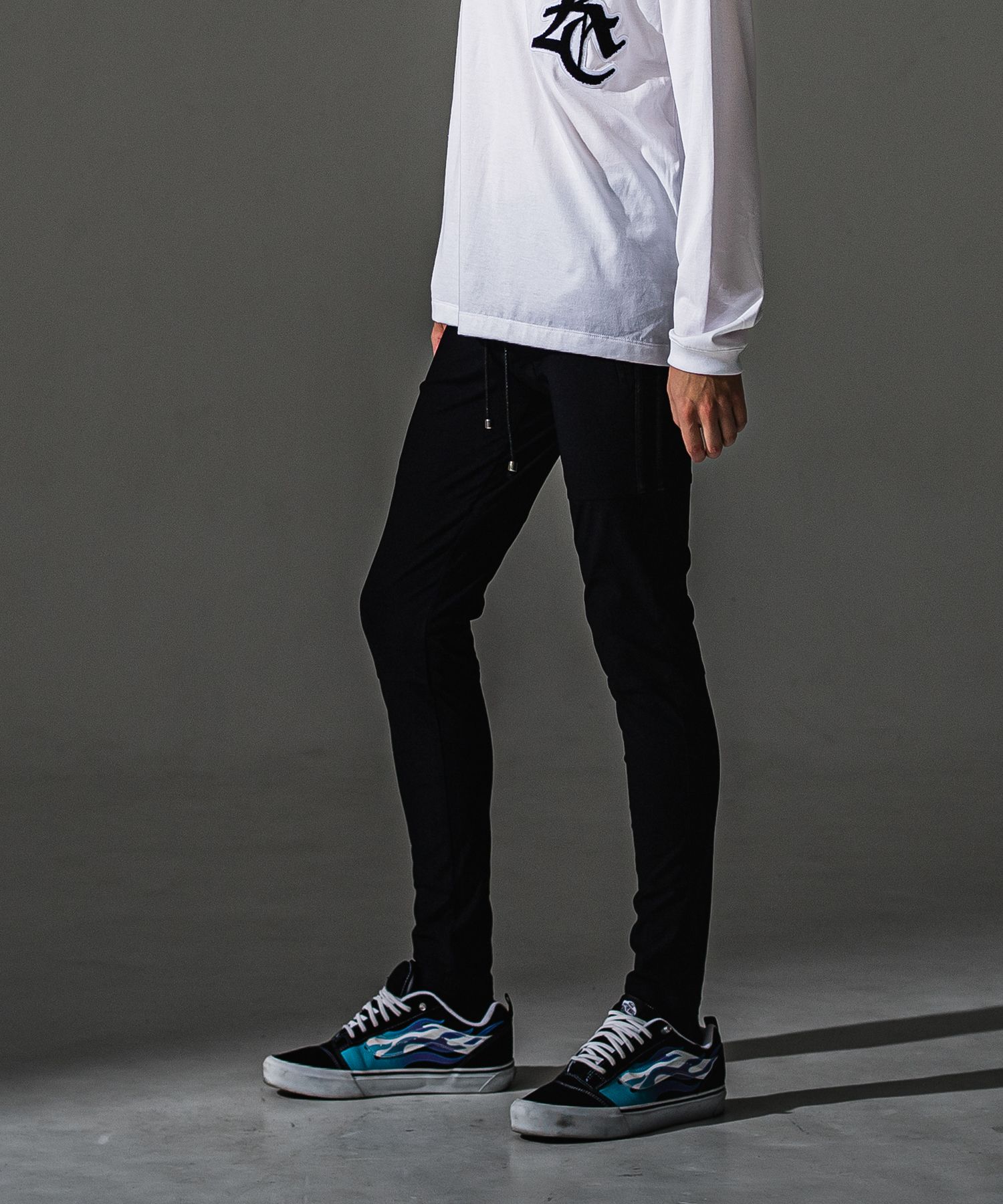 Johnson LINE NYLON PT / 【定番】 ナイロンマイクロファイバー ジョンソンラインパンツ (ブラック/ブラック)（7月下旬入荷予定）※オーダー締切:5月23日(土)17時