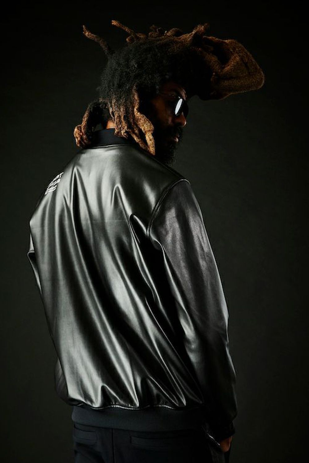 113 SPORT / THESAINT MAFIA / STADIUM HOODED PREMIUM SPORT LEATHER SOLID BK