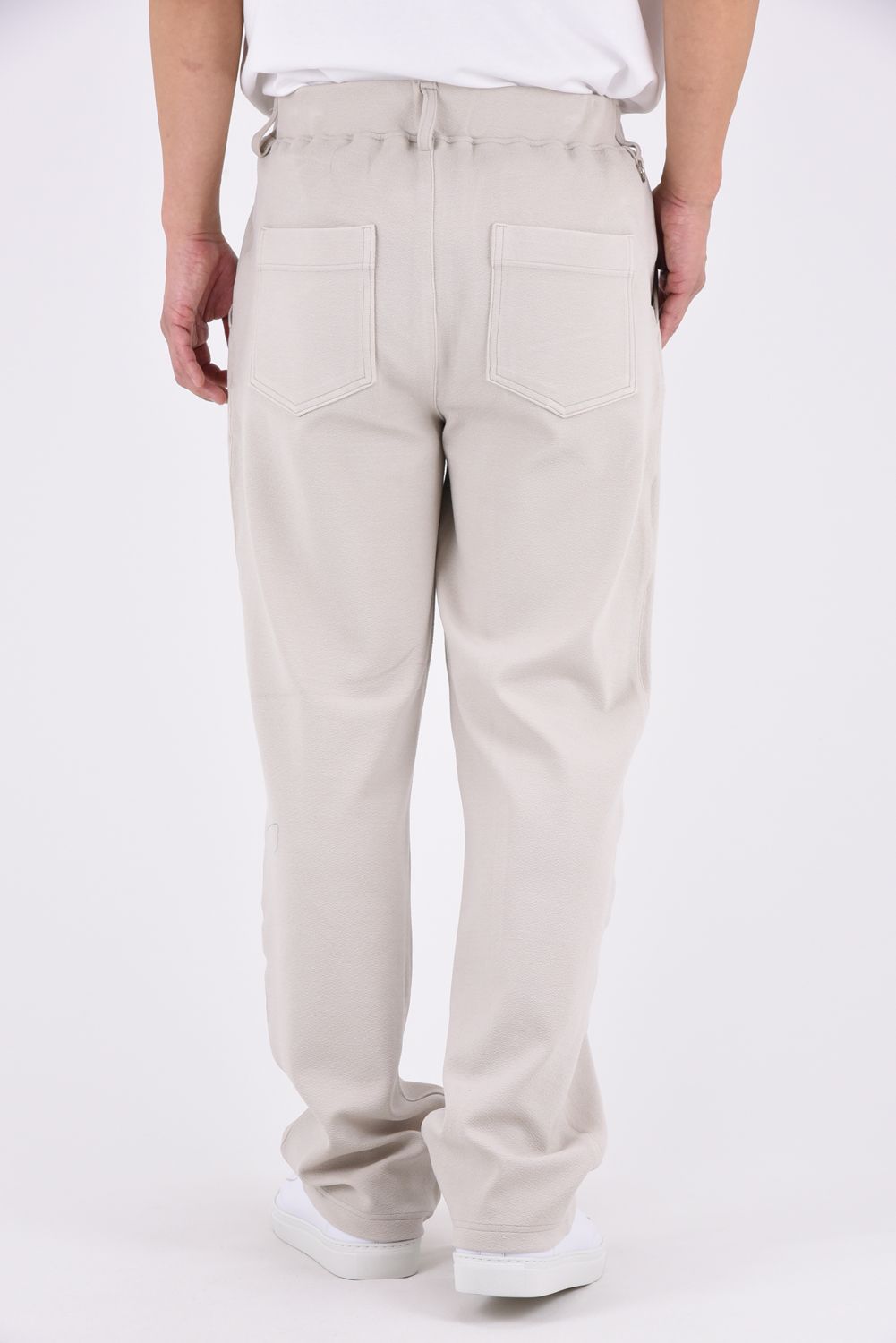 CHRIS EASY WIDE TUCK PANTS / ブリスターニット ワンタック イージーパンツ (ベージュ)