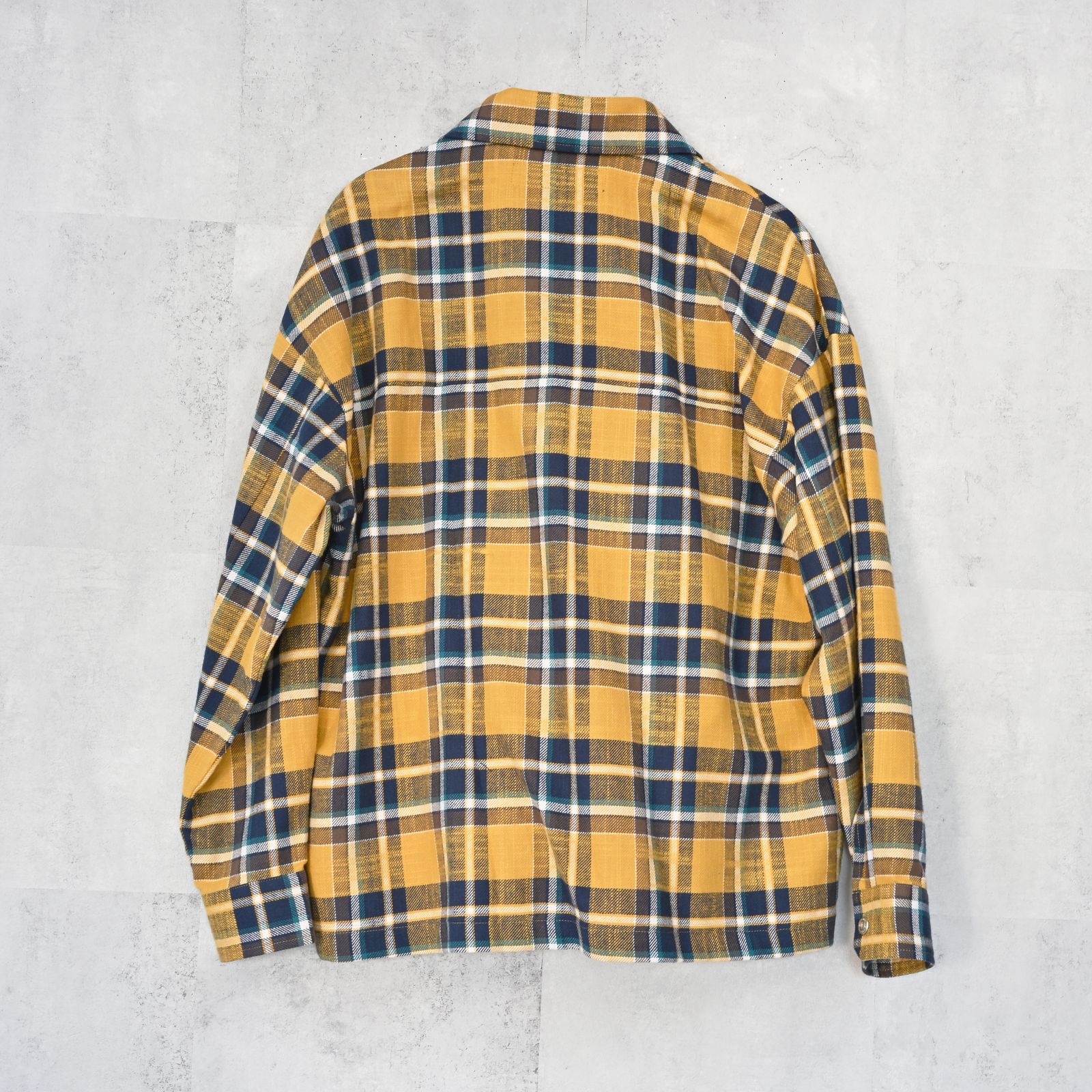 old slabl check  JK  / スラブチェック柄 オーバーサイズ ヴィンテージネルジャケット (イエロー) (12月末入荷予定) ※オーダー締切:9月7日(月)17時