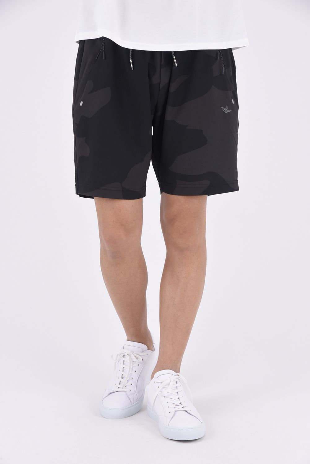 CAMO/PAISLEY LIGHT SHORTS / カモフラ柄 ライトショートパンツ ブラック