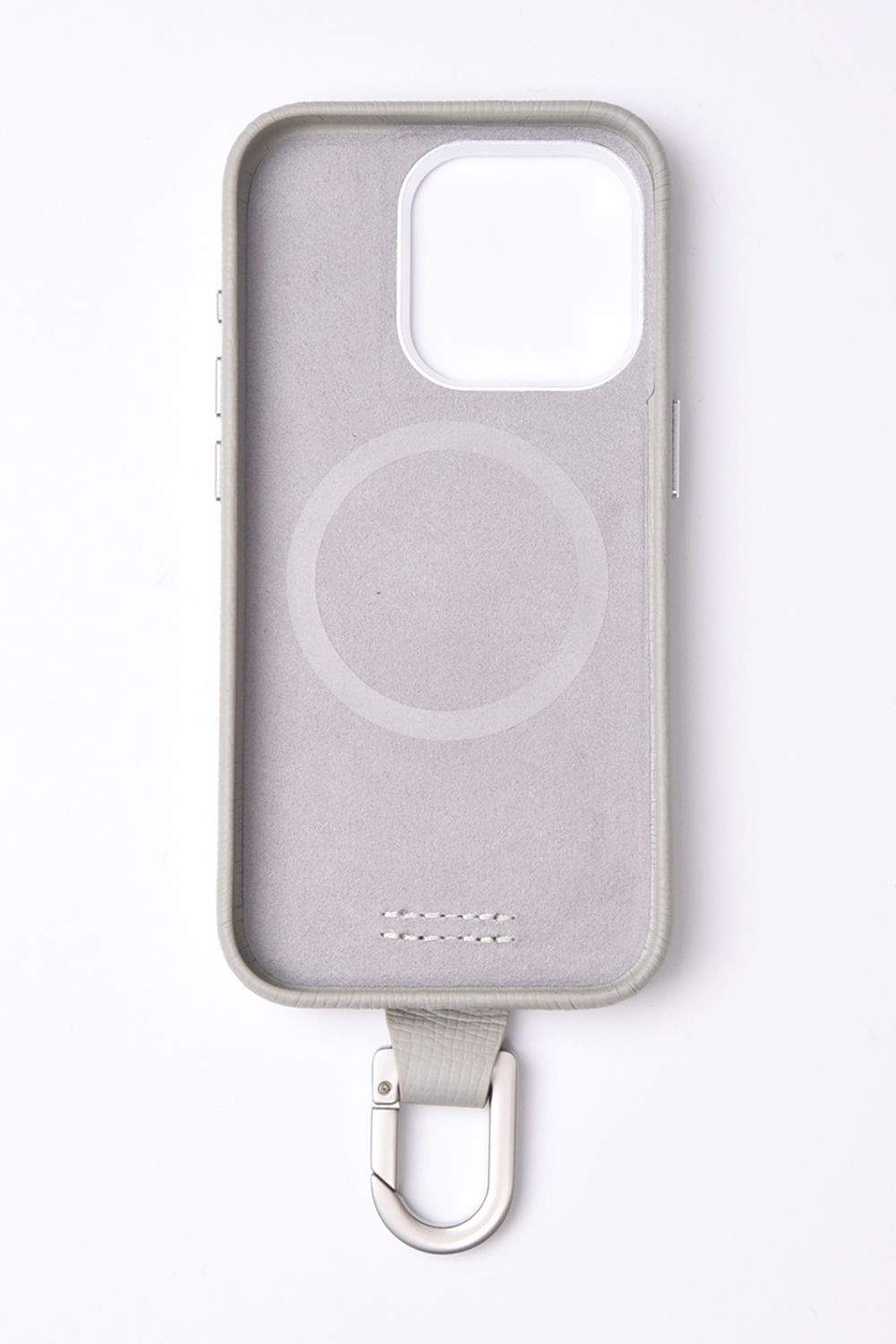 CARABINER-CASE / カラビナ付 iPhone レザーケース (ホワイトベージュ)